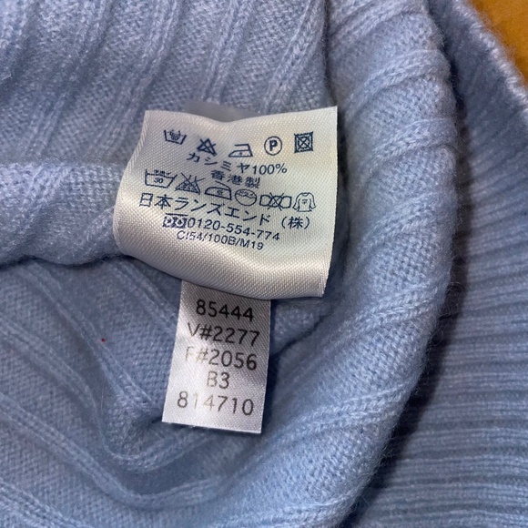 Lands' End Women's Cashmere Ribbed Crewneck Sweater Light Blue Preppy Classic - Picture 8 of 9